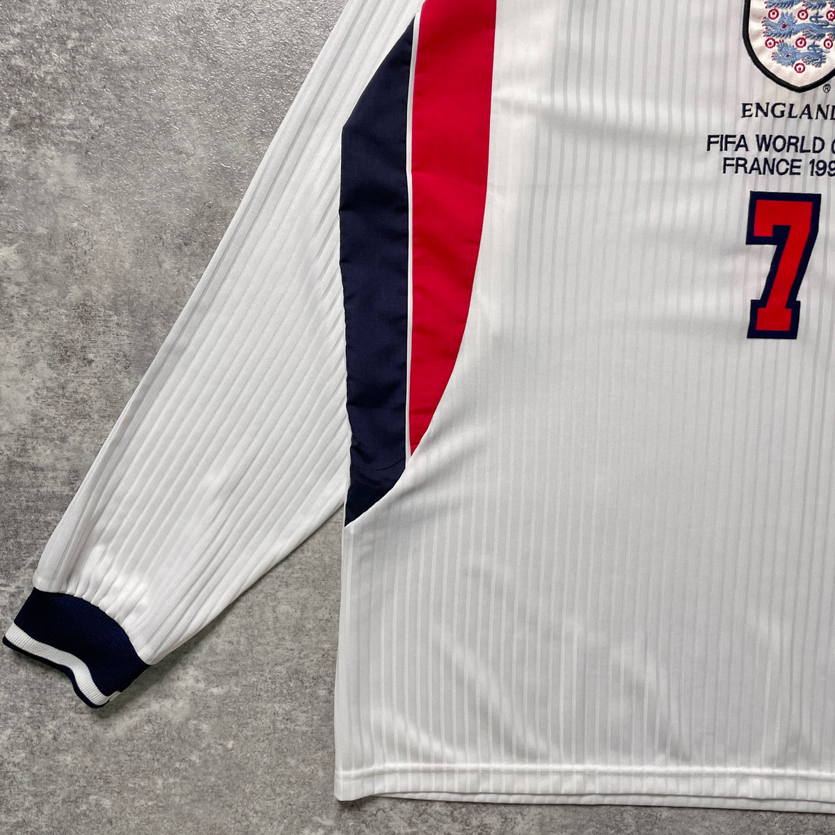 【正規選手支給品1998 UMBRO France World Cup England home L/S Beckham #7】