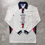 【正規選手支給品1998 UMBRO France World Cup England home L/S Beckham #7】