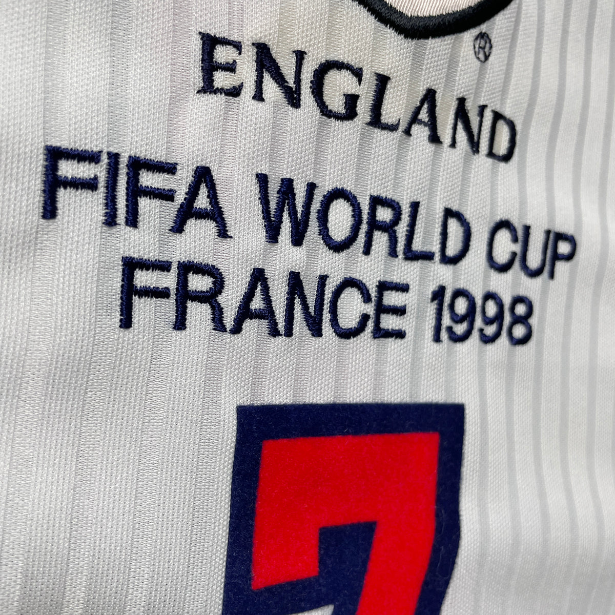【正規選手支給品1998 UMBRO France World Cup England home L/S Beckham #7】