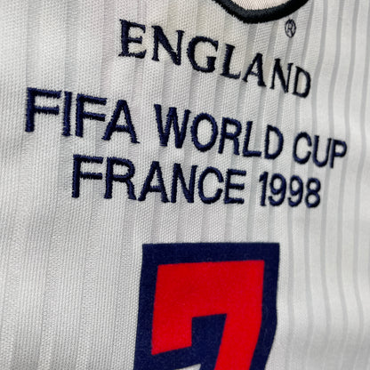 【正規選手支給品1998 UMBRO France World Cup England home L/S Beckham #7】