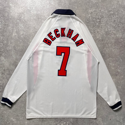【正規選手支給品1998 UMBRO France World Cup England home L/S Beckham #7】