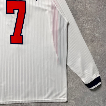 【正規選手支給品1998 UMBRO France World Cup England home L/S Beckham #7】