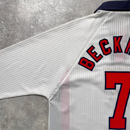 【正規選手支給品1998 UMBRO France World Cup England home L/S Beckham #7】
