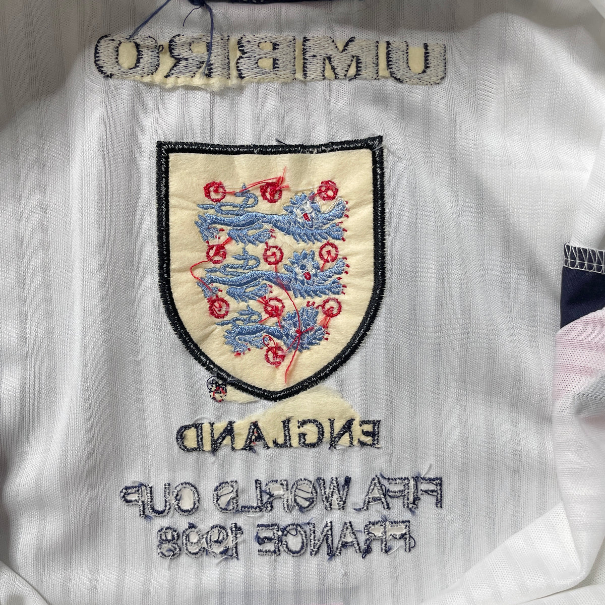 【正規選手支給品1998 UMBRO France World Cup England home L/S Beckham #7】