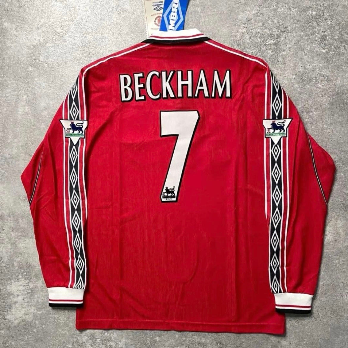 【BNWT正規品1998-2000 UMBRO Manchester United home L/S BECKHAM #7】