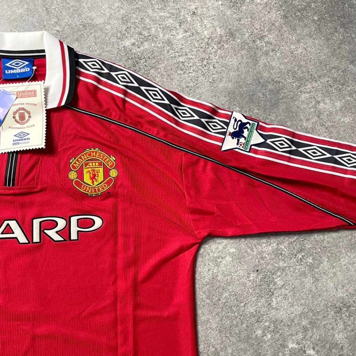 【BNWT正規品1998-2000 UMBRO Manchester United home L/S BECKHAM #7】