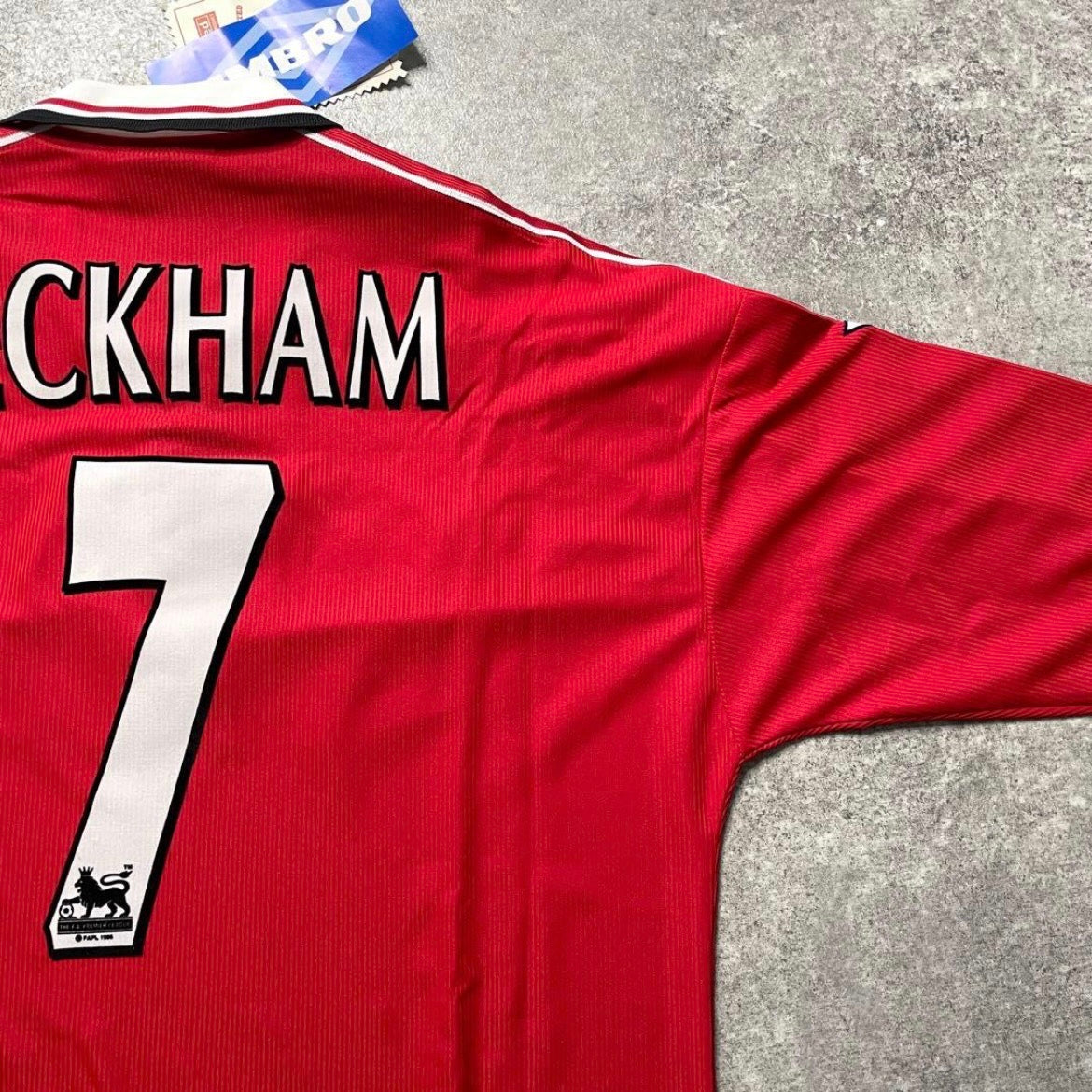 【BNWT正規品1998-2000 UMBRO Manchester United home L/S BECKHAM #7】