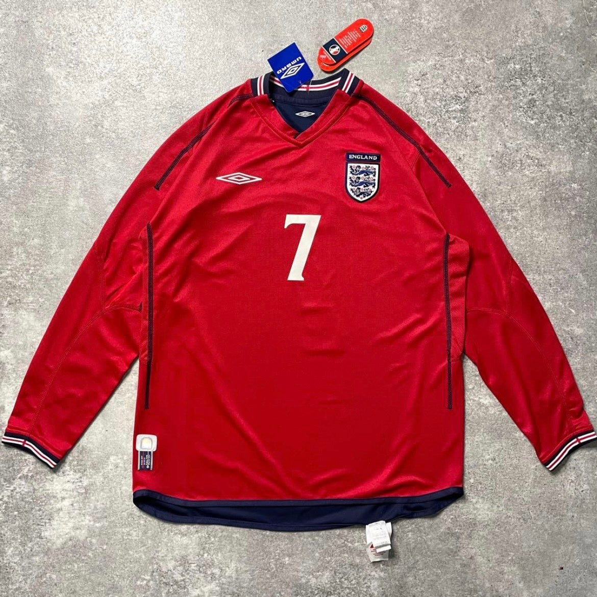 【BNWT正規品2001-2003 Umbro England away Beckham #7】