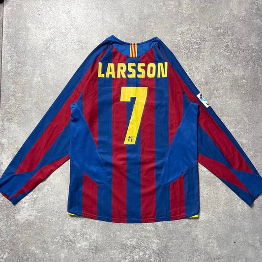 【正規品2005-2006 NIKE Barcelona home L/S LARSSON #7】