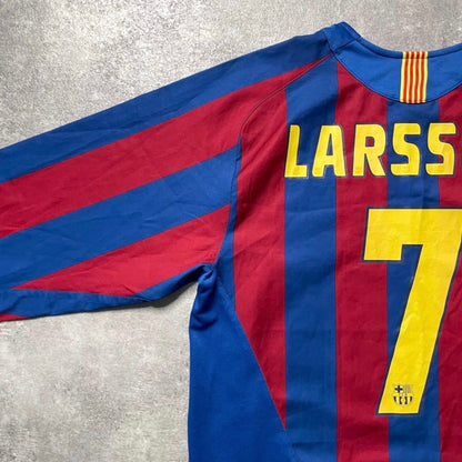【正規品2005-2006 NIKE Barcelona home L/S LARSSON #7】
