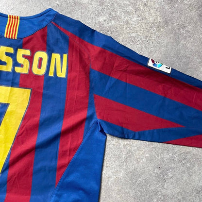 【正規品2005-2006 NIKE Barcelona home L/S LARSSON #7】