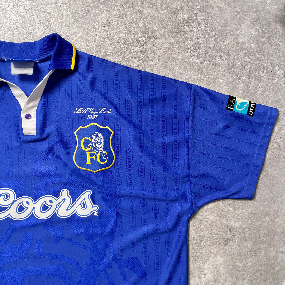 【正規品1995-1997 UMBRO Chelsea home 1997 FA CUP FINAL GULLIT #4】