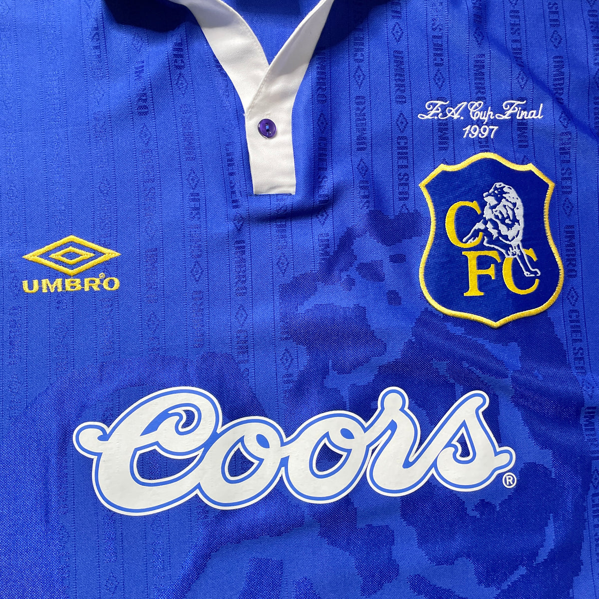 【正規品1995-1997 UMBRO Chelsea home 1997 FA CUP FINAL GULLIT #4】
