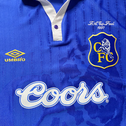 【正規品1995-1997 UMBRO Chelsea home 1997 FA CUP FINAL GULLIT #4】