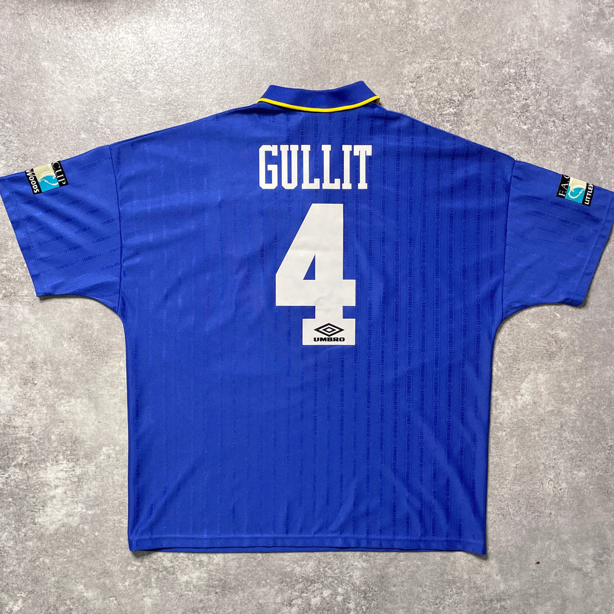 【正規品1995-1997 UMBRO Chelsea home 1997 FA CUP FINAL GULLIT #4】