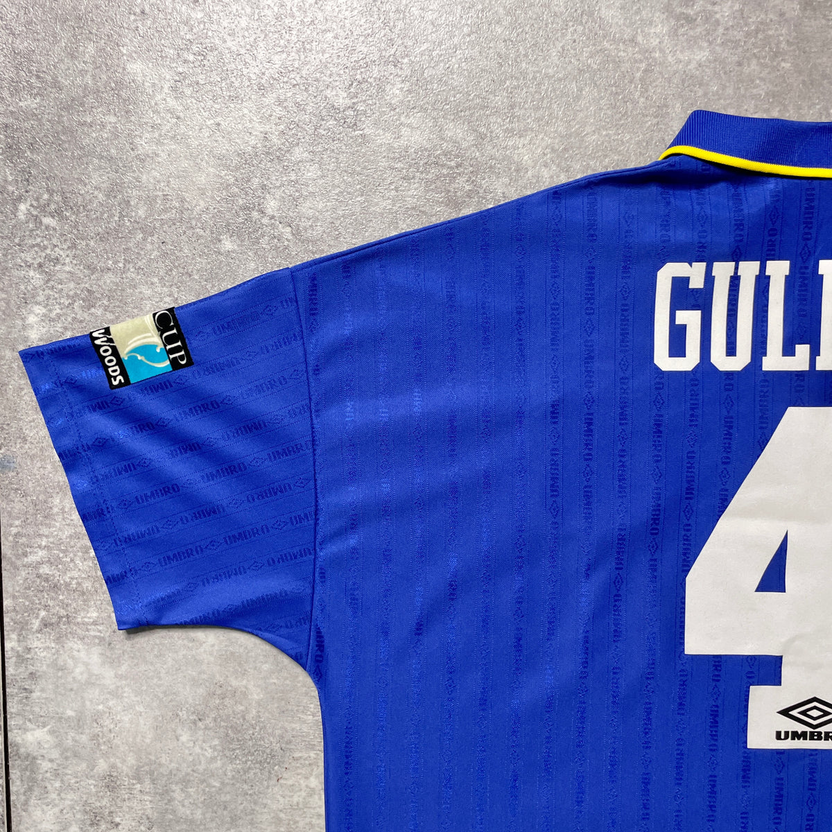 【正規品1995-1997 UMBRO Chelsea home 1997 FA CUP FINAL GULLIT #4】
