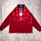 【正規品1997-1999 UMBRO England away L/S Beckham #7】