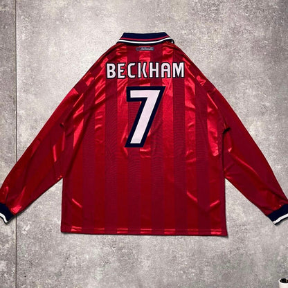 【正規品1997-1999 UMBRO England away L/S Beckham #7】