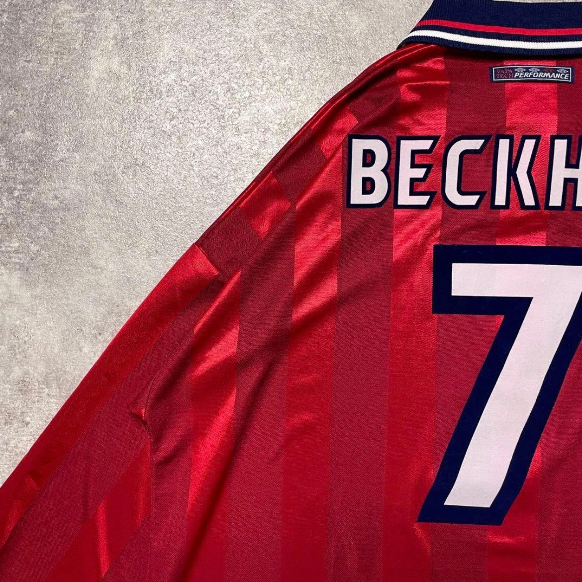 【正規品1997-1999 UMBRO England away L/S Beckham #7】