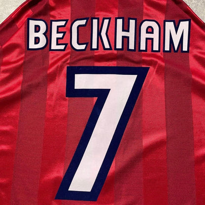 【正規品1997-1999 UMBRO England away L/S Beckham #7】