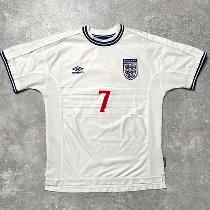 【正規品1999-2001 Umbro England home Beckham #7】