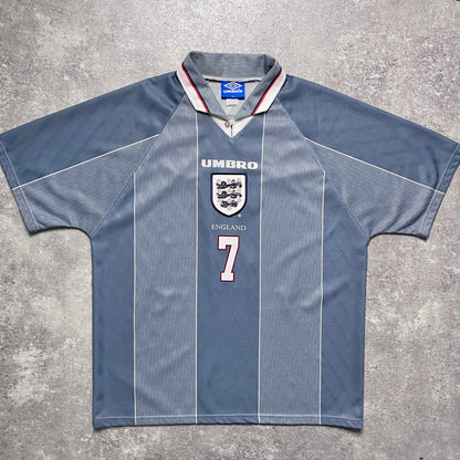 【正規品1995-1997 UMBRO England away BECKHAM #7】