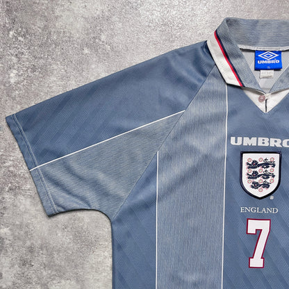 【正規品1995-1997 UMBRO England away BECKHAM #7】