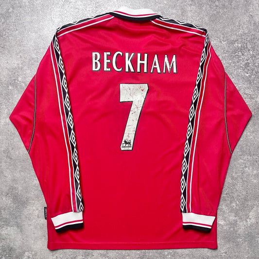 【正規品1998-2000 UMBRO Manchester United home L/S BECKHAM #7】