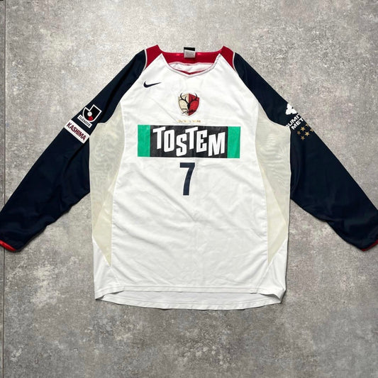 【正規選手支給品2004-2005 NIKE 鹿島アントラーズ away L/S 新井場徹 #7】