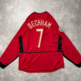 【正規品2003-2005 NIKE Manchester United home L/S Beckham #7】