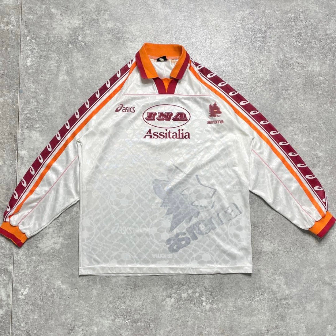 【正規品1995-1996 asics Roma Away L/S #7】