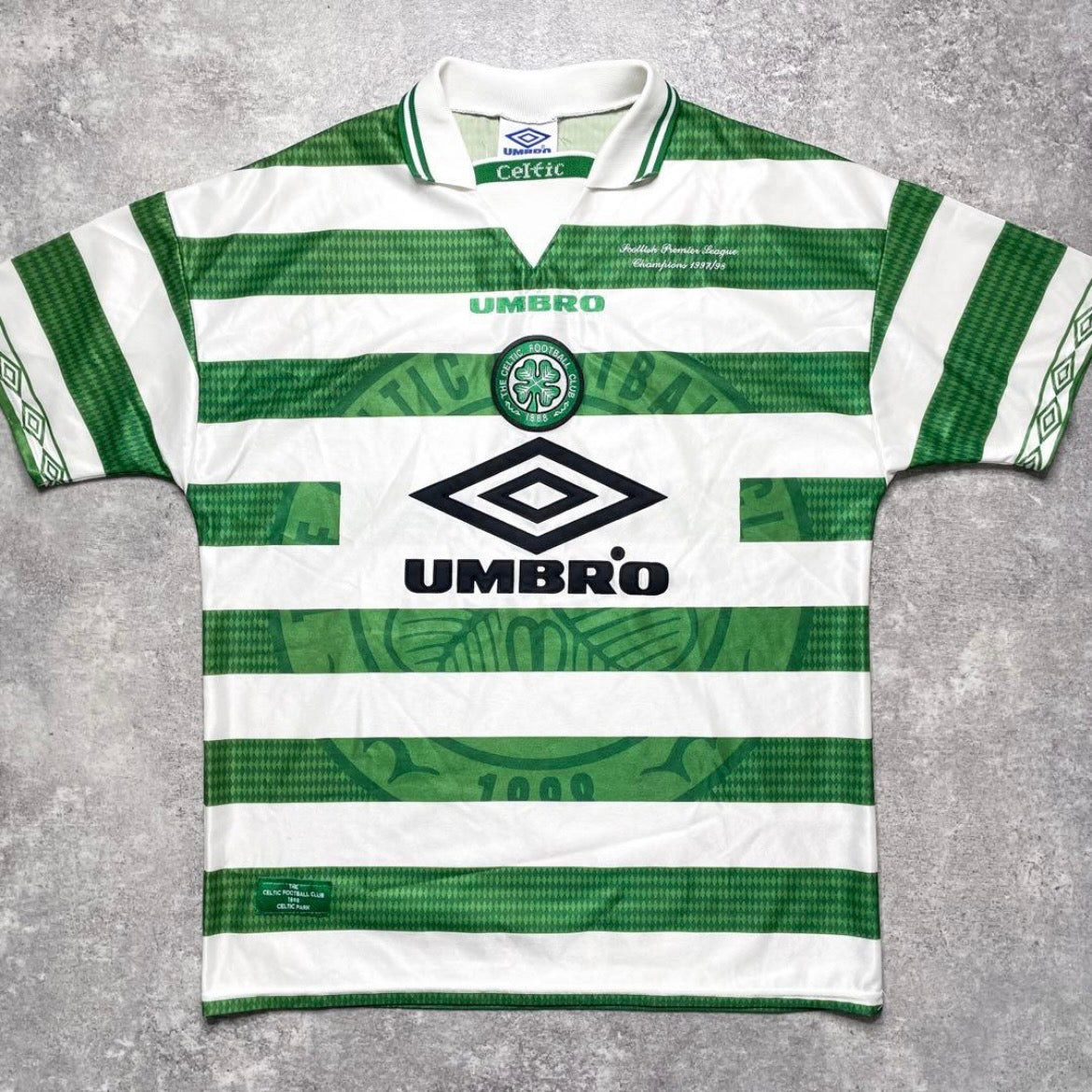 【正規品1997-1999 UMBRO Celtic Home shirt 優勝記念刺繍】