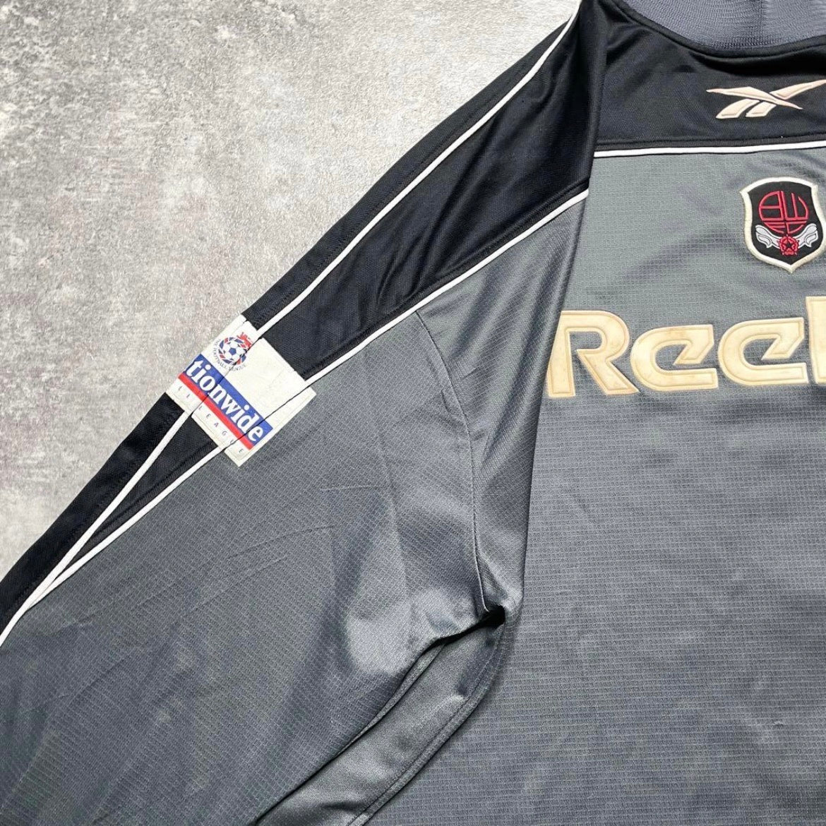 【正規選手支給実使用品2000-2001 Reebok Bolton Wanderers GK away L/S Banks #1】