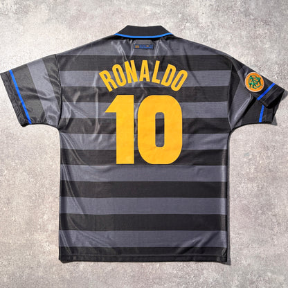 【正規品1997-1998 UMBRO Inter Milan UCL 3rd RONALDO #10】