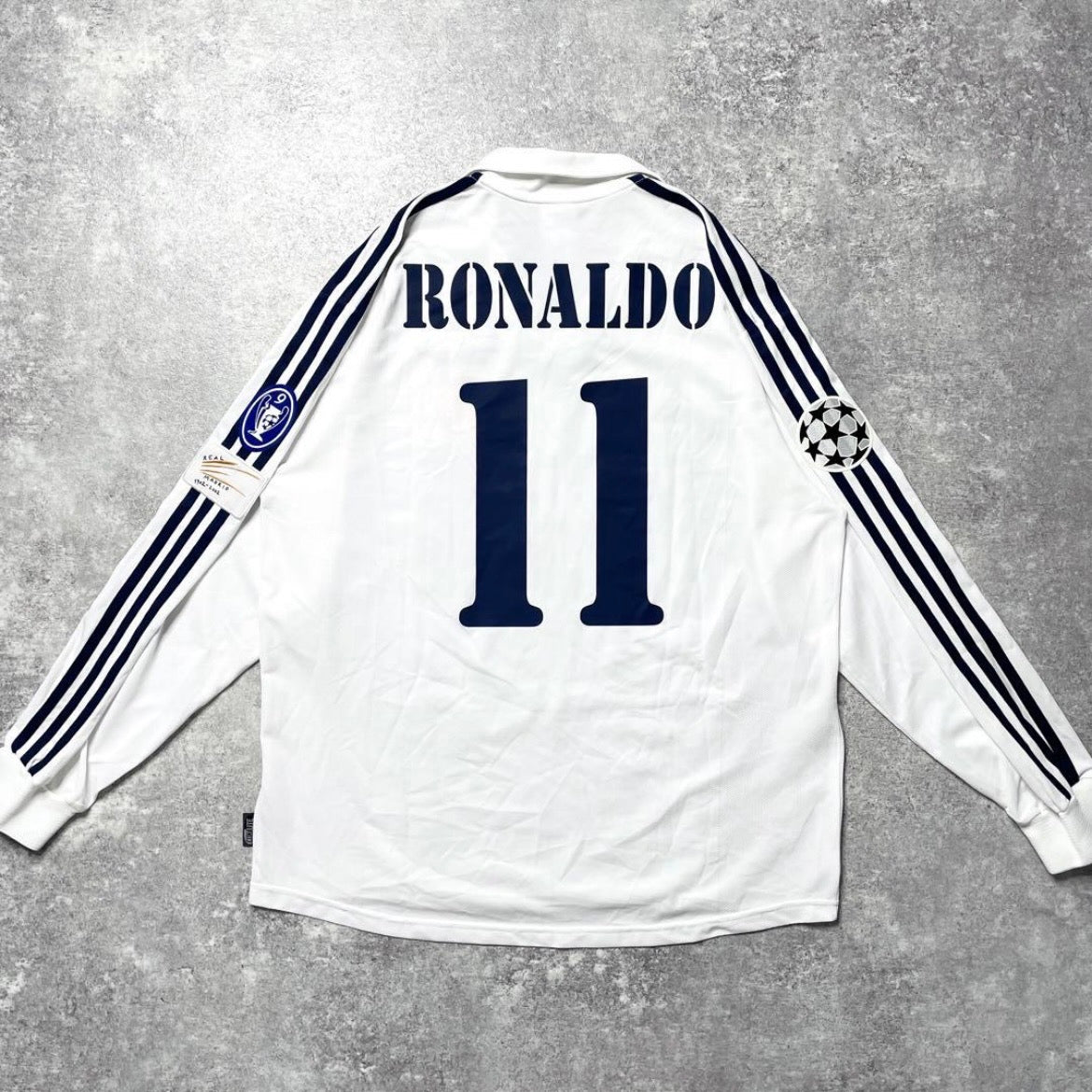 【正規品2002-2003 adidas Real  Madrid Home UCL L/S RONALDO #11】