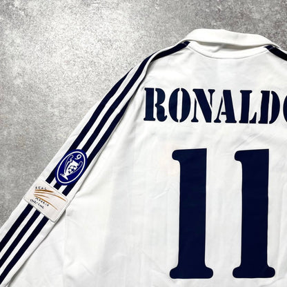 【正規品2002-2003 adidas Real  Madrid Home UCL L/S RONALDO #11】