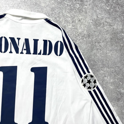 【正規品2002-2003 adidas Real  Madrid Home UCL L/S RONALDO #11】