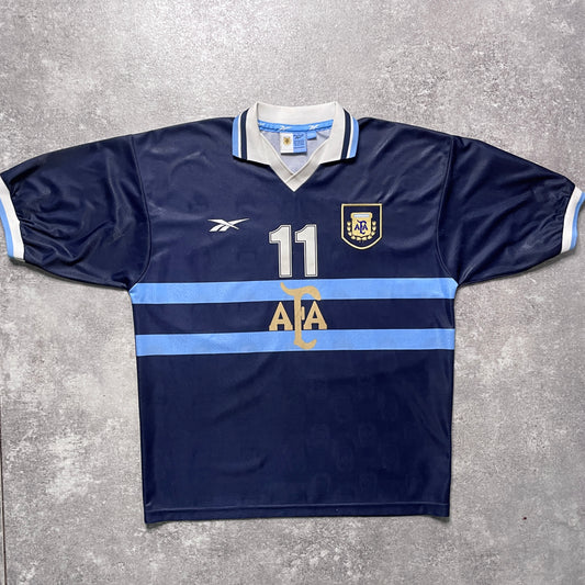 【正規品1999-2000 Reebok Argentina away VERON #11】