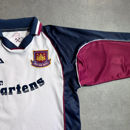 【正規選手支給実使用品1999-2001 Fila West Ham United away L/S #8】