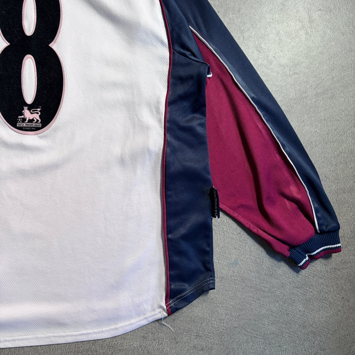 【正規選手支給実使用品1999-2001 Fila West Ham United away L/S #8】