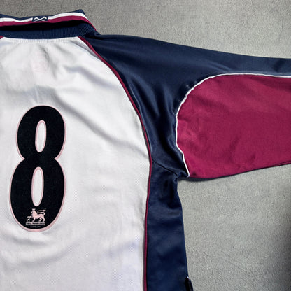 【正規選手支給実使用品1999-2001 Fila West Ham United away L/S #8】
