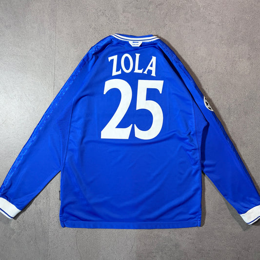 【正規品1999-2000 UMBRO Chelsea home UCL L/S ZOLA #25】