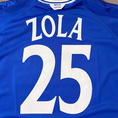 【正規品1999-2000 UMBRO Chelsea home UCL L/S ZOLA #25】