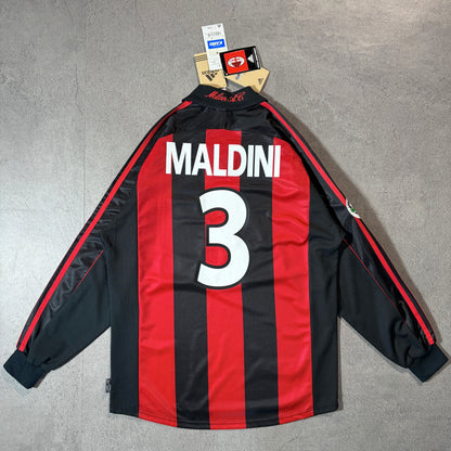 【BNWT正規品2000-2002 adidas AC Milan home L/S MALDINI #3】