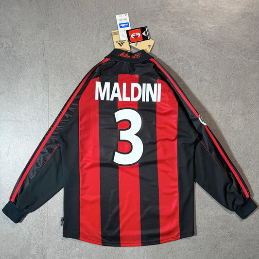 【BNWT正規品2000-2002 adidas AC Milan home L/S MALDINI #3】