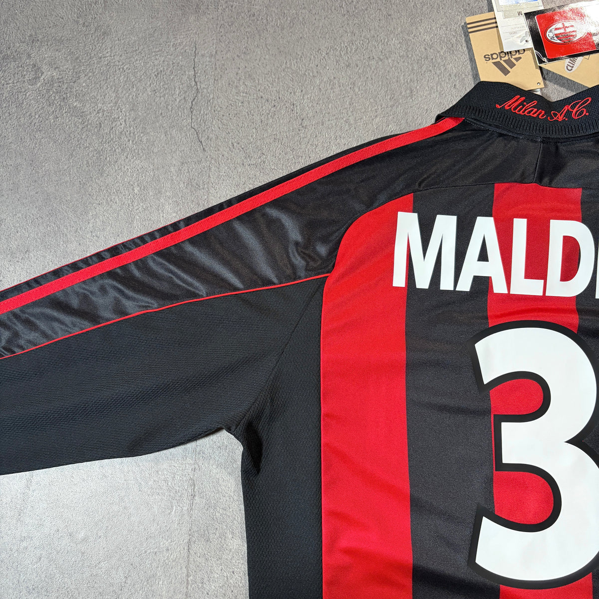 【BNWT正規品2000-2002 adidas AC Milan home L/S MALDINI #3】