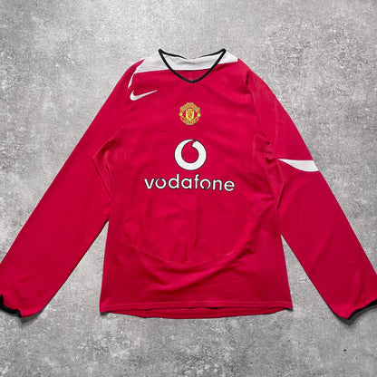 【正規品2004-2006 NIKE Manchester United home L/S HEINZE #4】