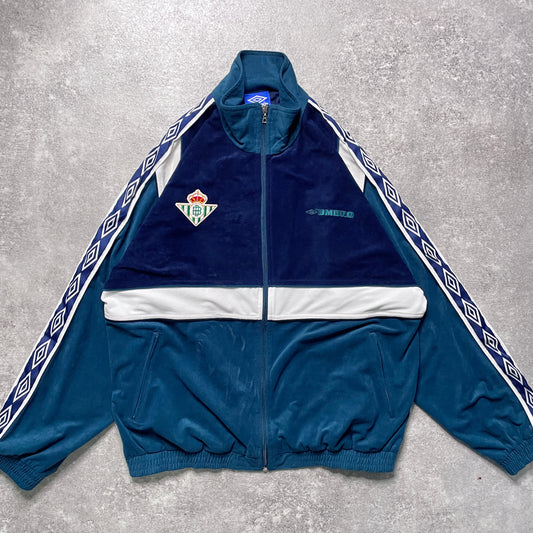 【正規品90s UMBRO Real Betis velours track jacket】