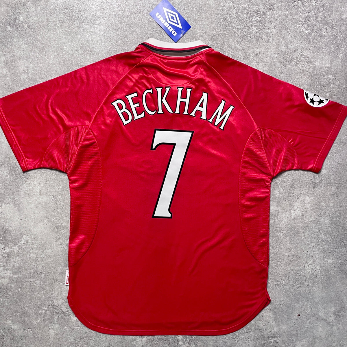 【BNWT正規品1999-2000 UMBRO Manchester United UCL home Beckham #7】