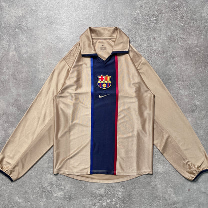 【正規選手支給品2001-2002 NIKE FC Barcelona away L/S shirt】